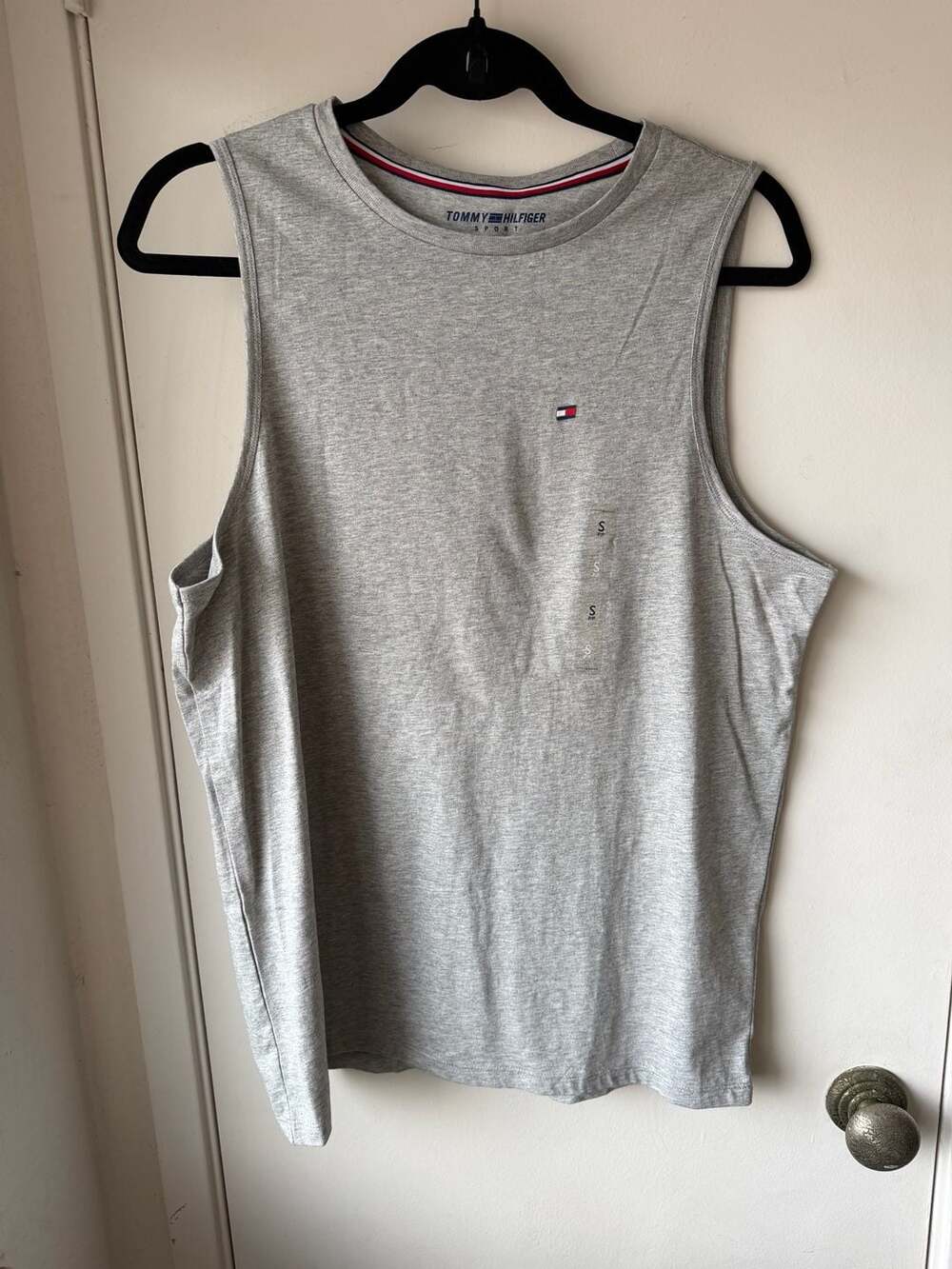 Tommy Hilfiger Sport Tank Top Size S Gray Cotton Muscle Essential